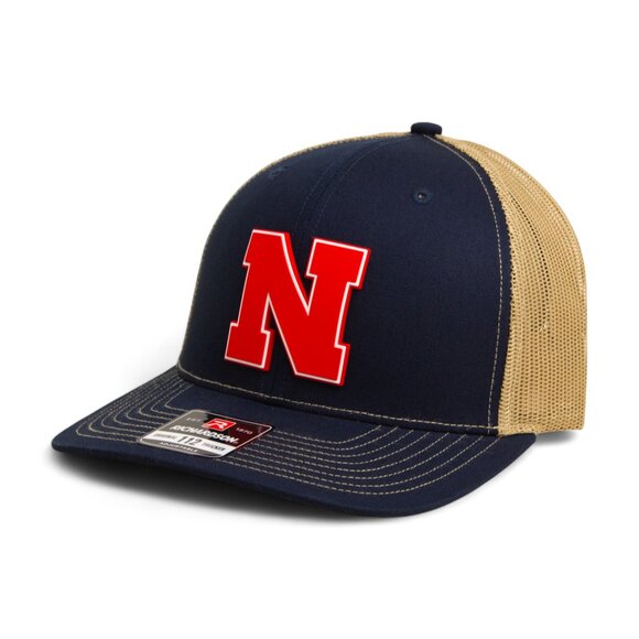 Nebraska Cornhuskers Scarlet 3D Snapback Trucker Hat- Navy/ Tan - Picture 1 of 3